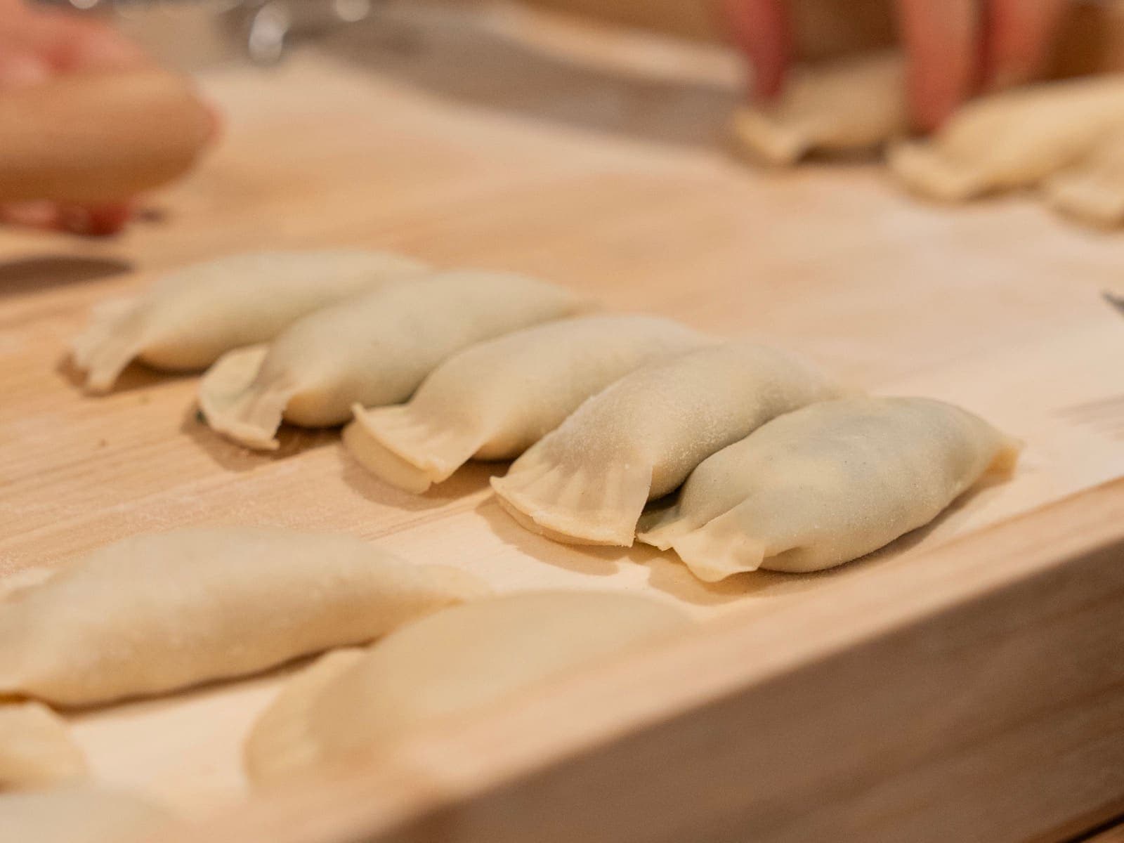 Not Only Pierogi Cooking Class: freshly folded pierogi