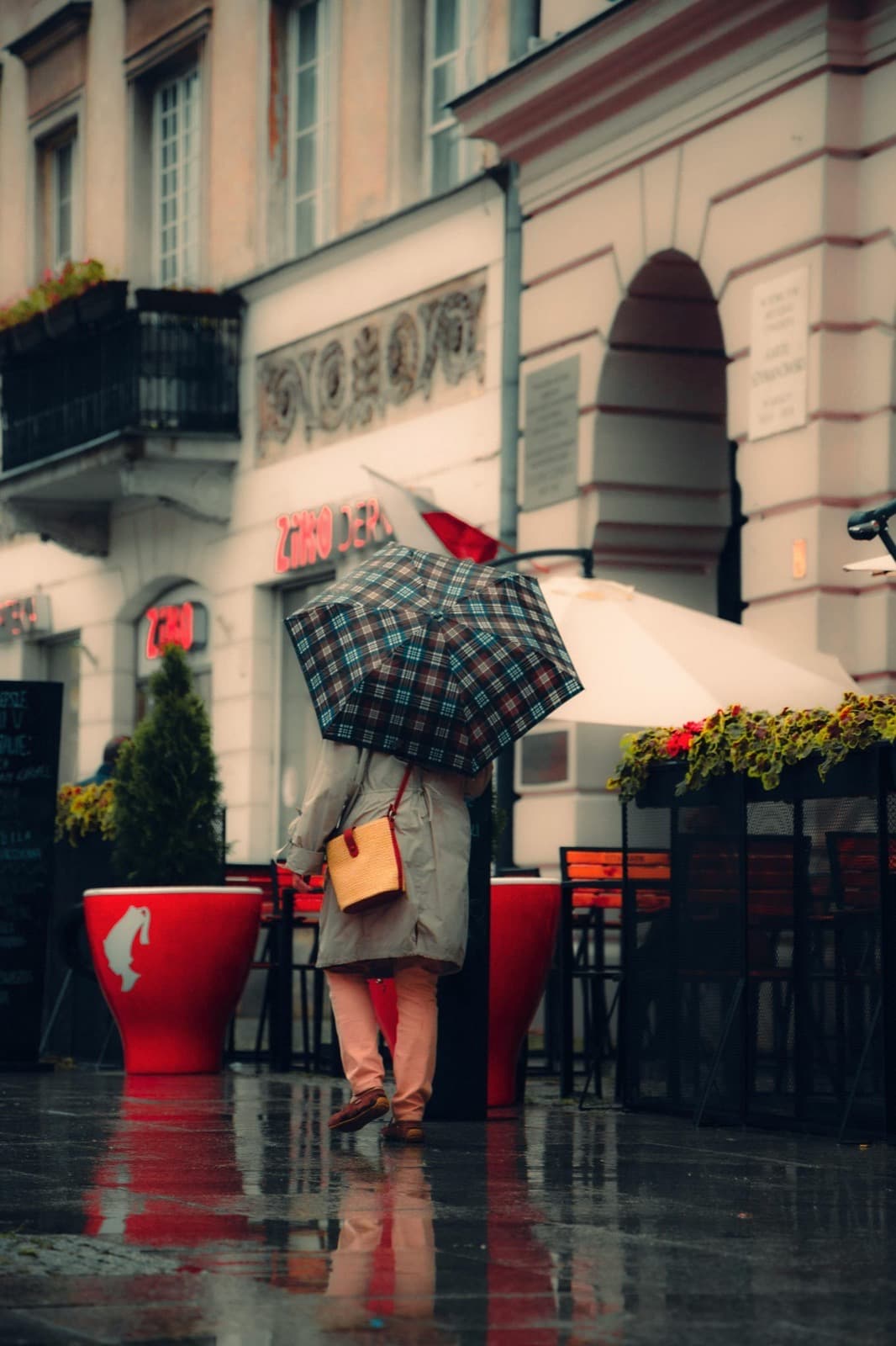 Rainy Warsaw street