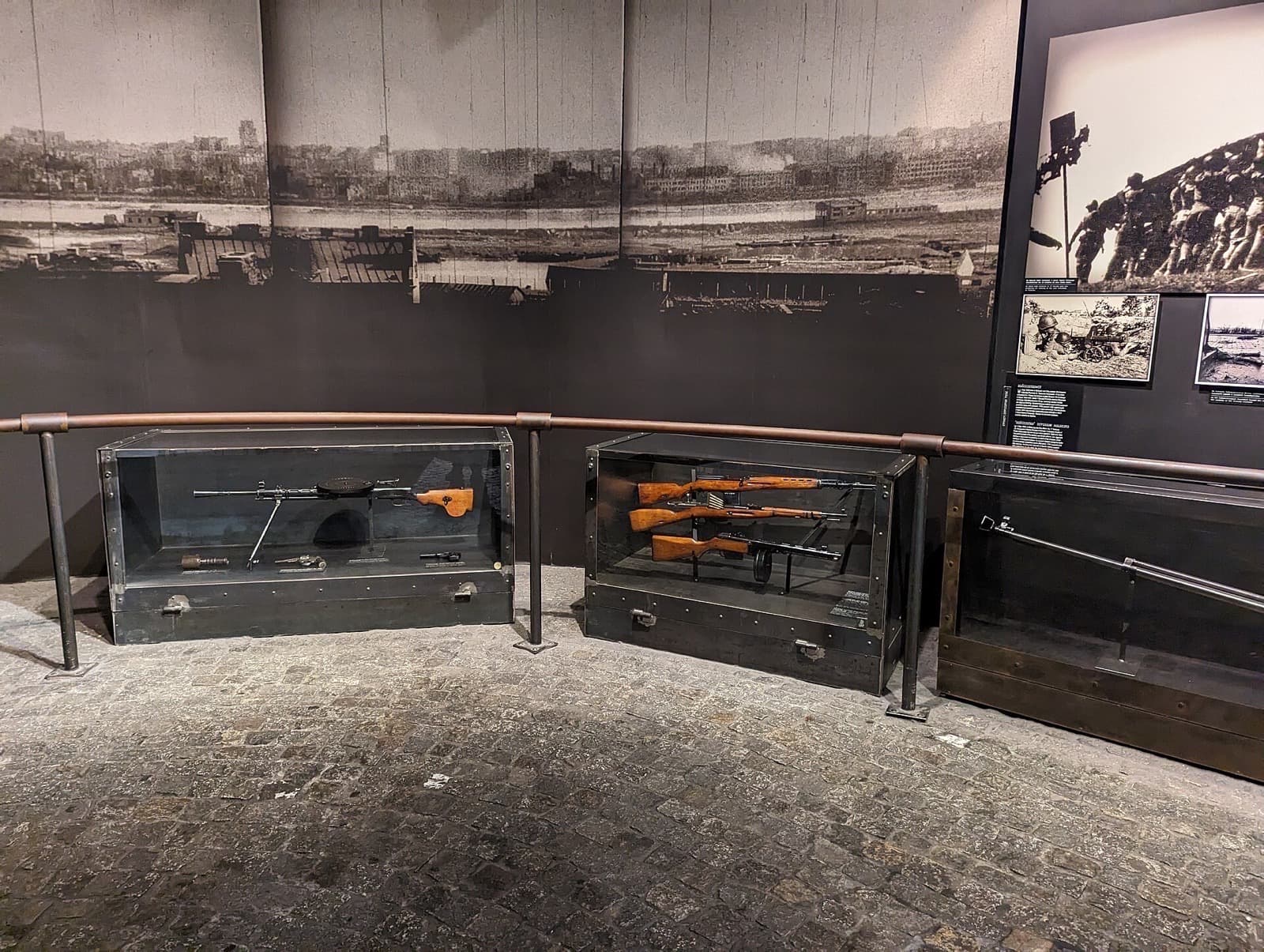 Weapon exhibits at the Warsaw Uprising Museum