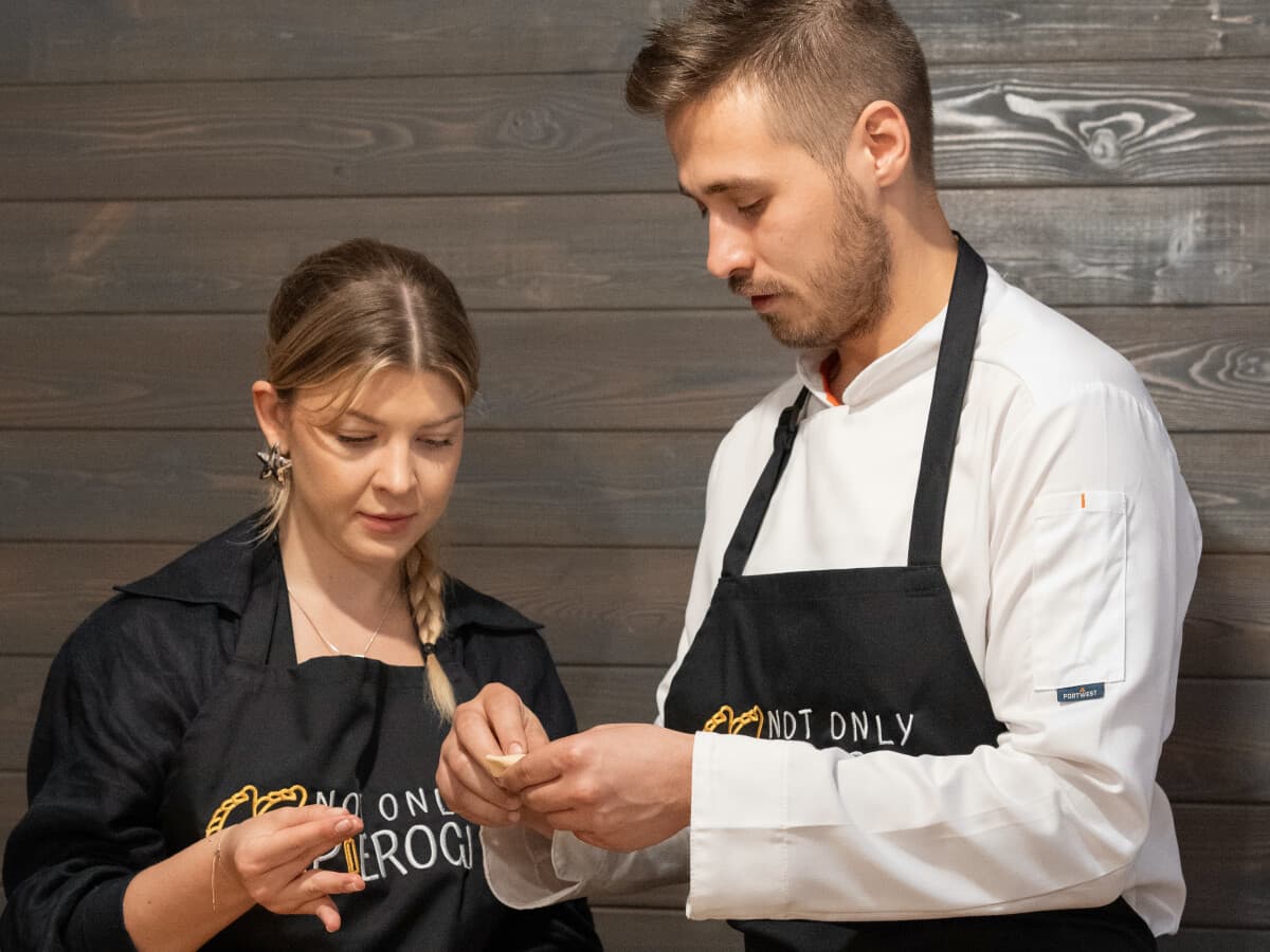 Teaching to fold pierogi